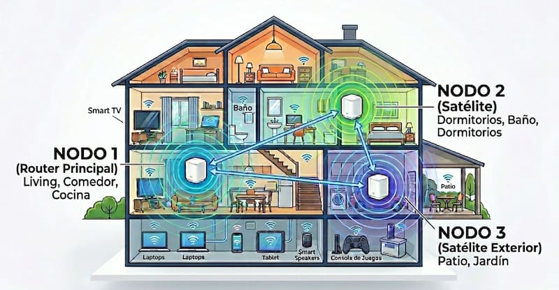 Wi-Fi Mesh fue diseñado para dar una cobertura amplia y estable a hogares y oficinas.