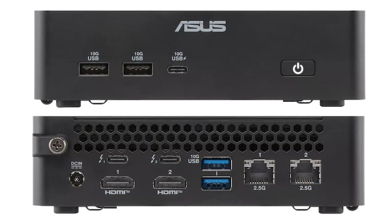 Una mini PC de Asus muestra la amplia conectividad que puede ofrecer el formato.