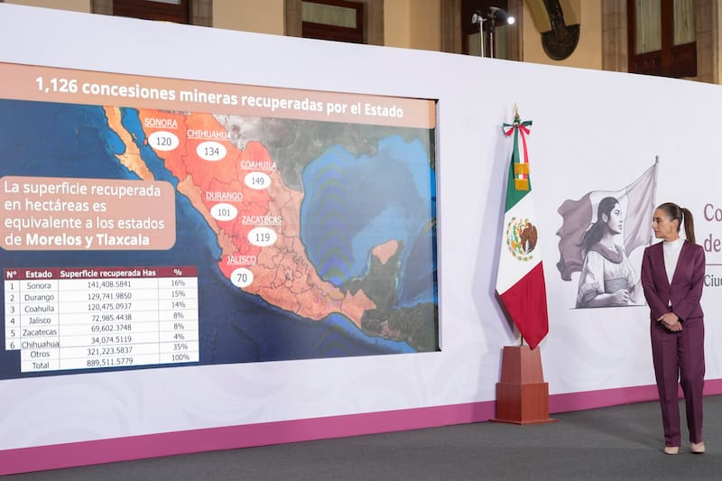 Cuauhtémoc, Ciudad de México, México, 12 de febrero de 2026.
La doctora Claudia Sheinbaum Pardo, presidenta Constitucional de los Estados Unidos Mexicanos en conferencia de prensa matutina, “Conferencia del Pueblo” en el Salón Tesorería de Palacio Nacional. La acompañan Marcelo Ebrard Casaubón, secretario de Economía; Eduardo Clark, subsecretario de Integración y desarrollo del sector salud; Noemí Juárez Pérez, subsecretaria de Educación Pública y encargada de la sección “Mujeres en la Historia”; Flor de María Harp Iturribarria, directora genertal del Sevicio Geológico Mexicano y Fenando aboitiz, titular de la Unidad de Coordinación de Actividades Extractivas de la Secretaría de Economía.
Foto: Hazel Cárdenas / Presidencia
