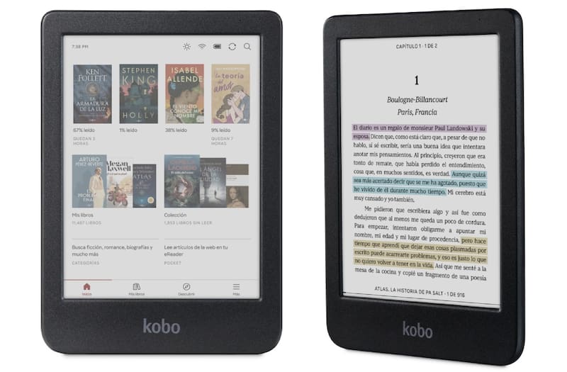 El lector de e-books Kobo Clara Colour.