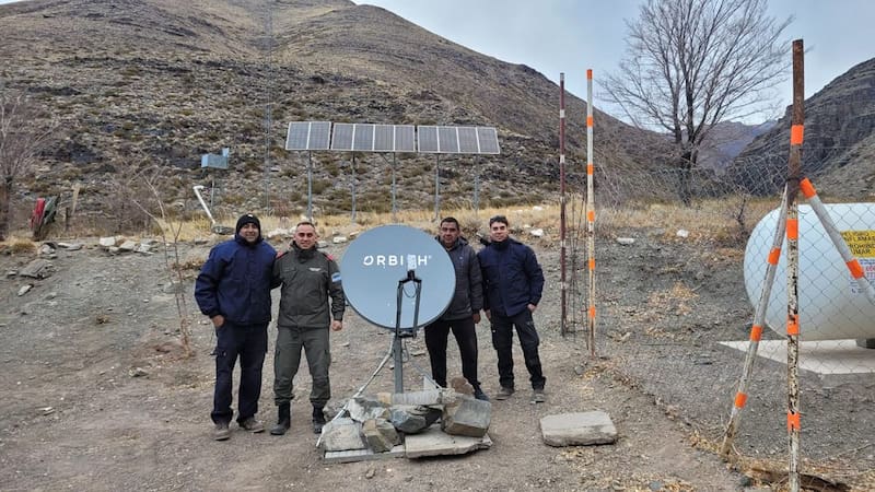 Una instalación satelital de Orbith en las remotas zonas fronterizas de la Argentina.