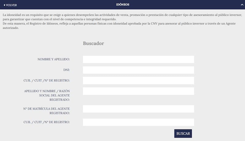 Asesores de inversiones: el buscador del registro de idóneos de la CNV.
