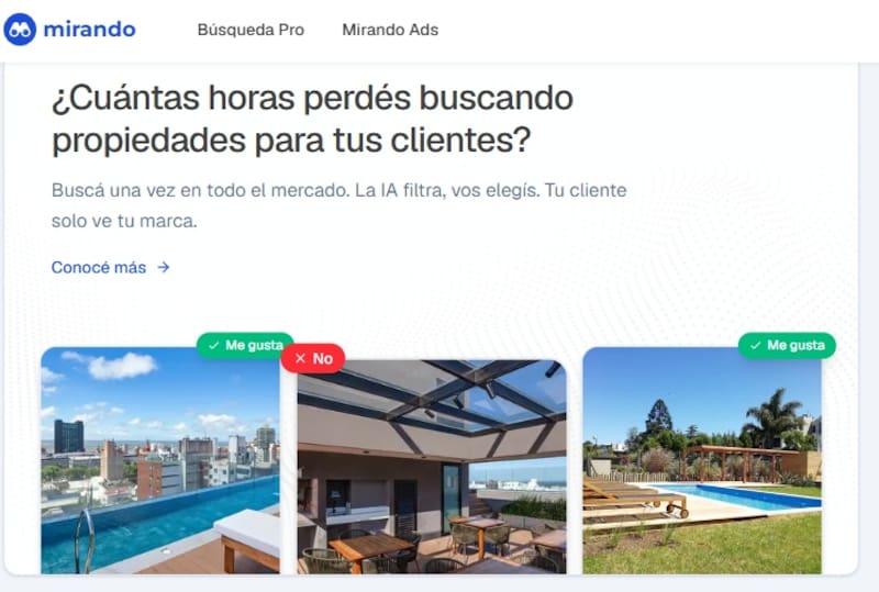 Mirando.ai implementa la inteligencia artificial para ordenar información y buscar propiedades.