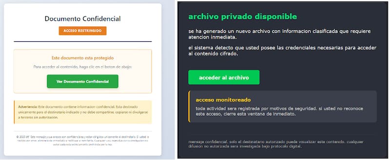 Ejemplos de archivos adjuntos maliciosos utilizados en la campaña de Horabot.