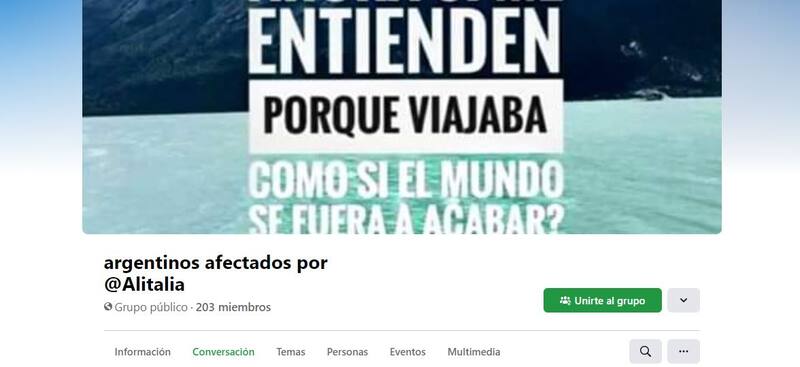 Grupo de Facebook de usuarios afectados