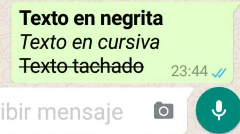 Estilos de texto de WhatsApp
