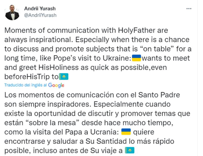 El Papa viajará a Ucrania