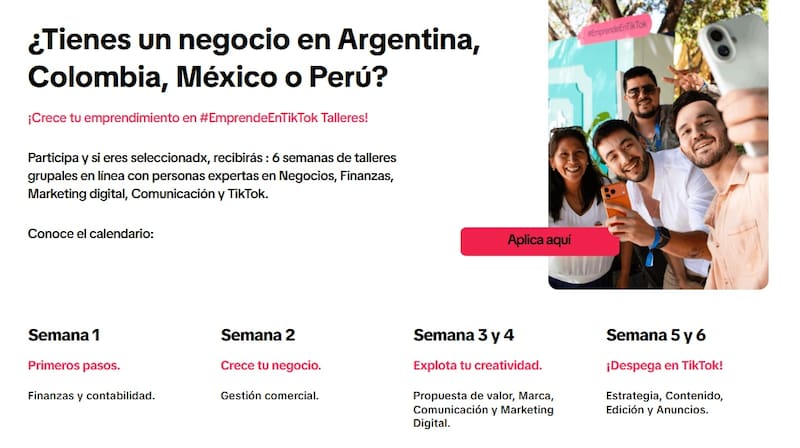 La web del programa para startups de TikTok ya permite realizar la inscripción.