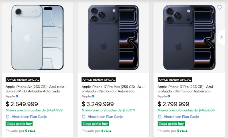 La última generación de iPhone ya está disponible en la tienda oficial de Apple en Mercado Libre.
