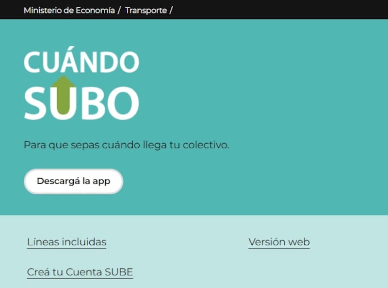 La página web de Cuándo SUBO permite conocer las líneas incluidas en el sistema de monitoreo.