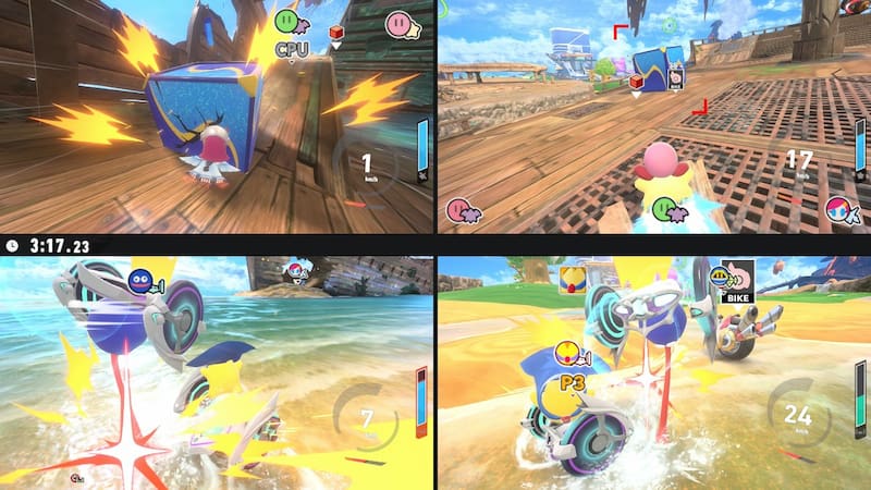 Acción en City Trial de Kirby Air Riders.