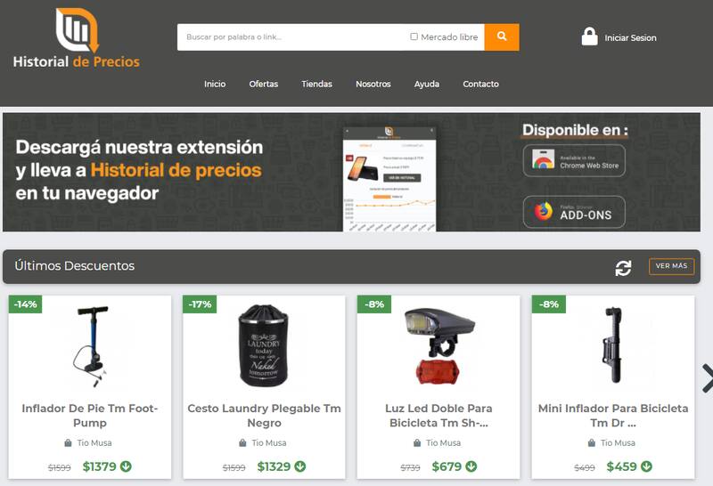 Historial de precios.