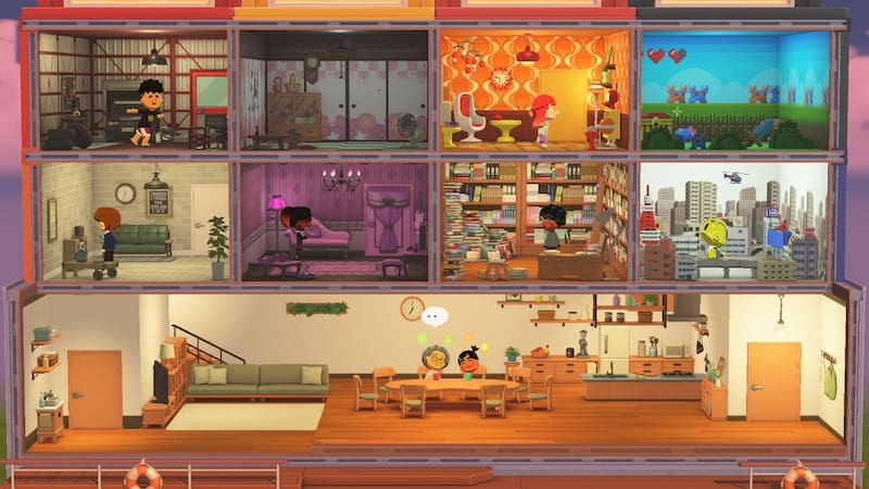 Algunos Mii pueden compartir casas con varias habitaciones.