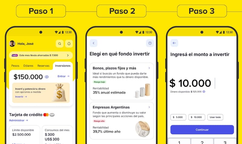 El paso a paso para acceder a inversiones en Mercado Pago.