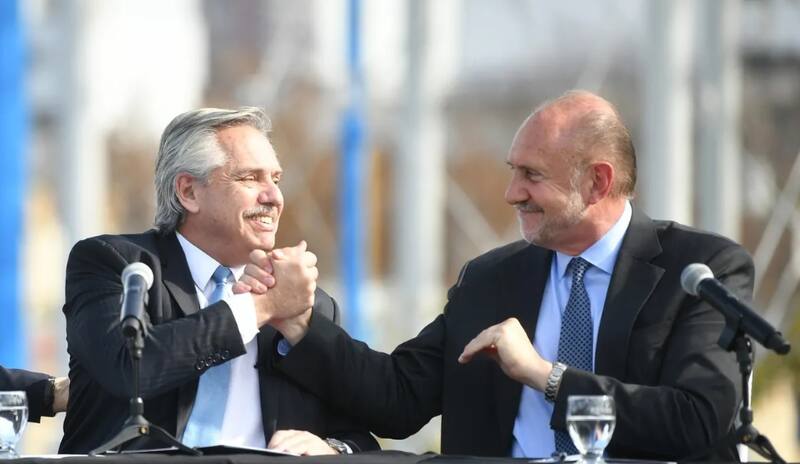 Alberto Fernández con Omar Perotti, gobernador de Santa Fe que no tiene reelección