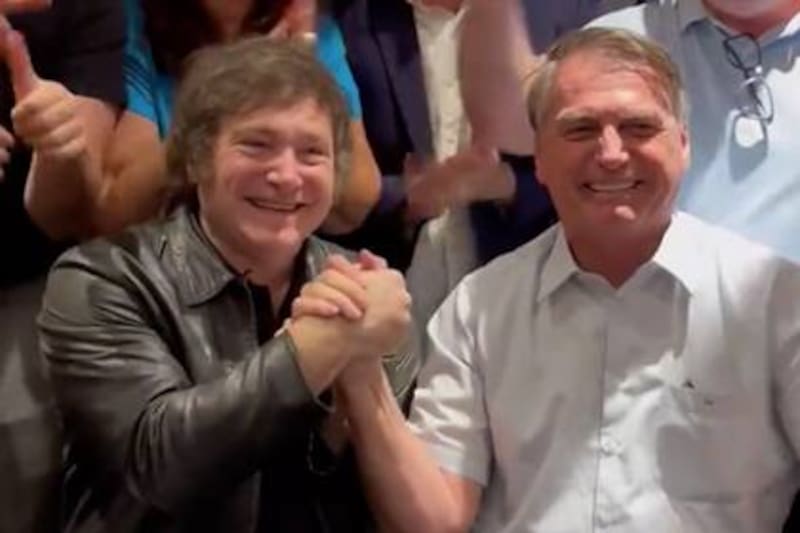 Javier Milei y Jair Bolsonaro. (Captura)