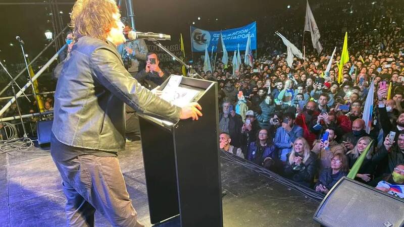 Javier Milei durante la campaña de 2021.