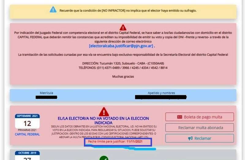 La fecha tope para justificar la no emisión del voto es el 11 de noviembre.