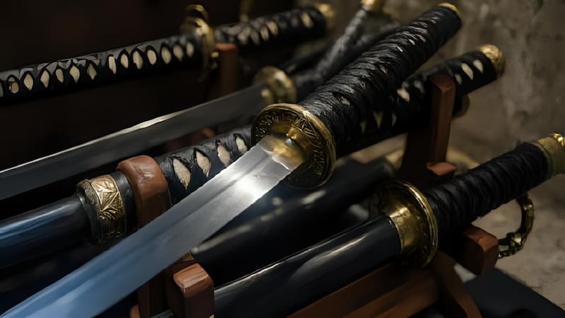 Imagen ilustrativa de las espadas samurái fabricadas en Kyoto. Fuente: Archivo.