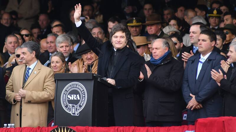 Milei anunció una baja de retenciones el pasado sábado en La Rural.