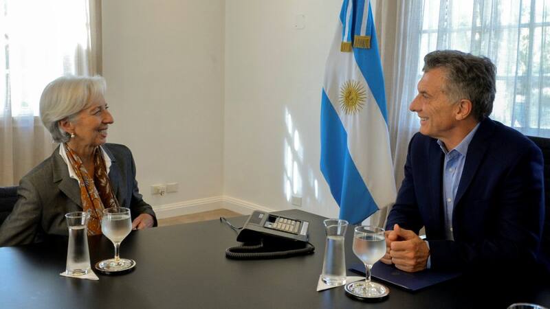 Christine Lagarde, titular del FMI, y el presidente Mauricio Macri durante una reunión en Olivos.