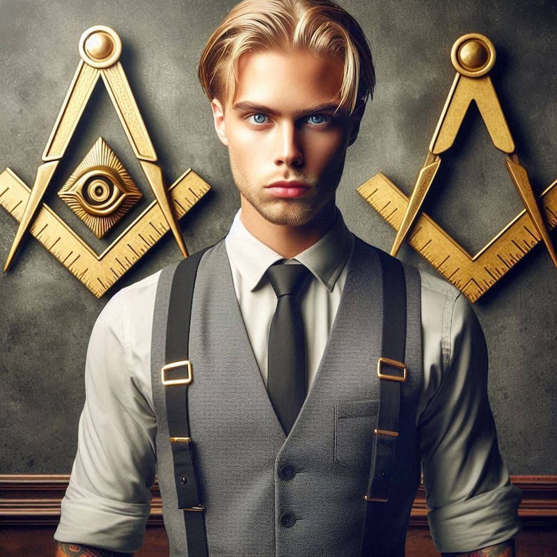 Ilustración hombres masones. Fuente: Bing AI.