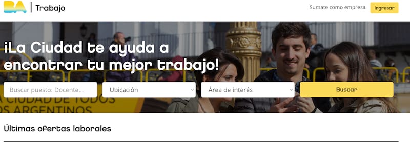 El portal de empleo permite filtrar las búsquedas en ubicación, puesto y área de interés.