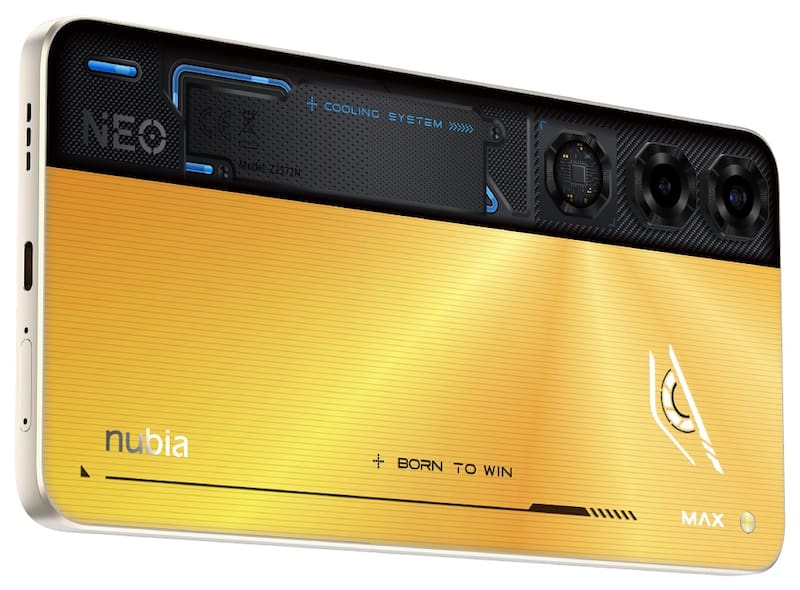 El Nubia Neo 5 Max 5G en coloar amarillo/dorado.