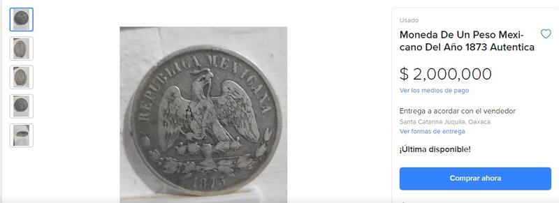 La moneda de un peso balanza: una pieza de colección histórica. Fuente: Captura de Pantalla.