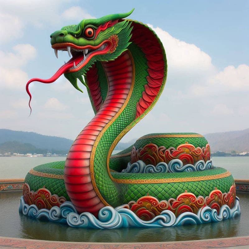 Cómo será la Serpiente del Año Nuevo Chino 2025. Fuente: Bing AI.