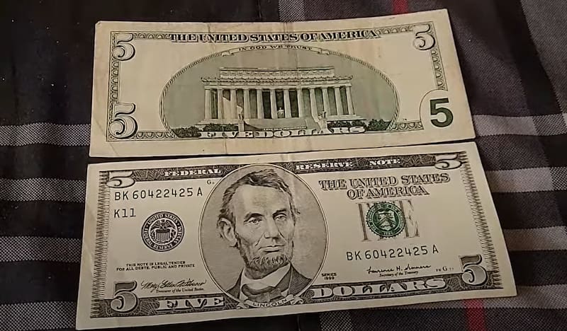 Muchos billetes de USD 5 que hoy en día tienen un valor enorme aún siguen en circulación. (Fuente: YouTube, canal Colección de monedas y billetes)