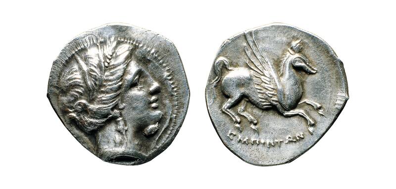 Moneda de plata de Emporion (Siglo IV a.C.).