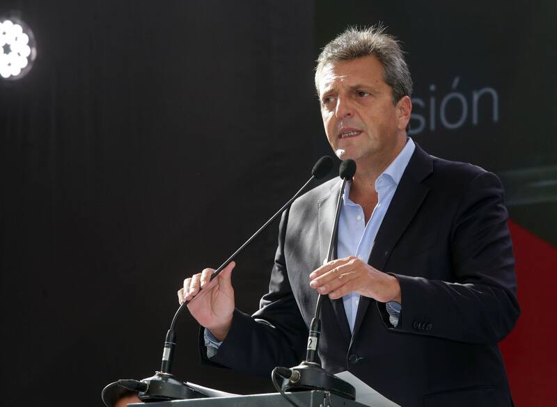 Sergio Massa durante los anuncios en el inicio de la Vendimia en Mendoza