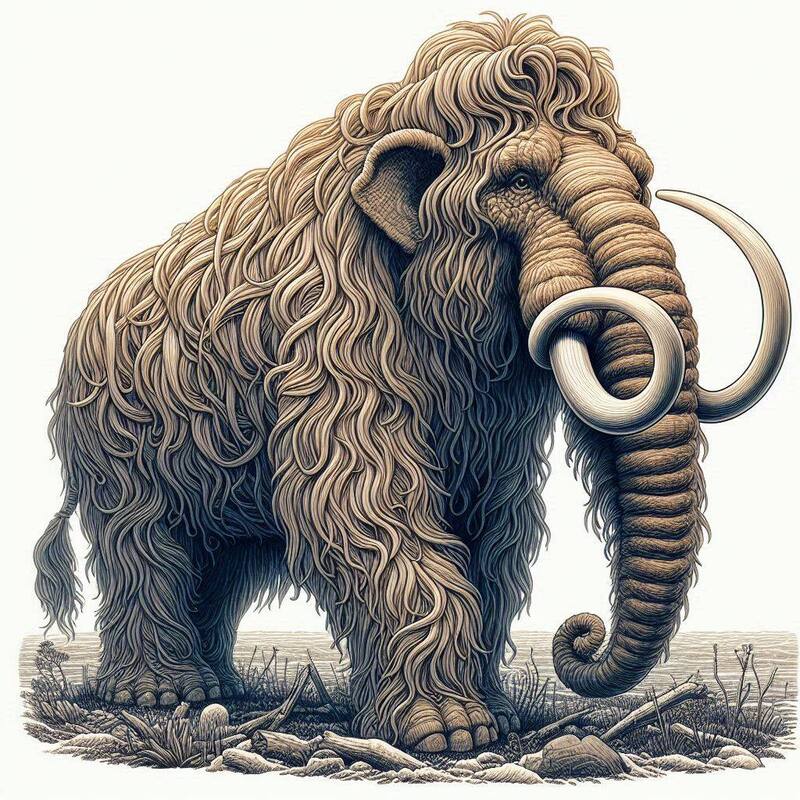 Un mamut lanudo. Fuente: Binga AI,