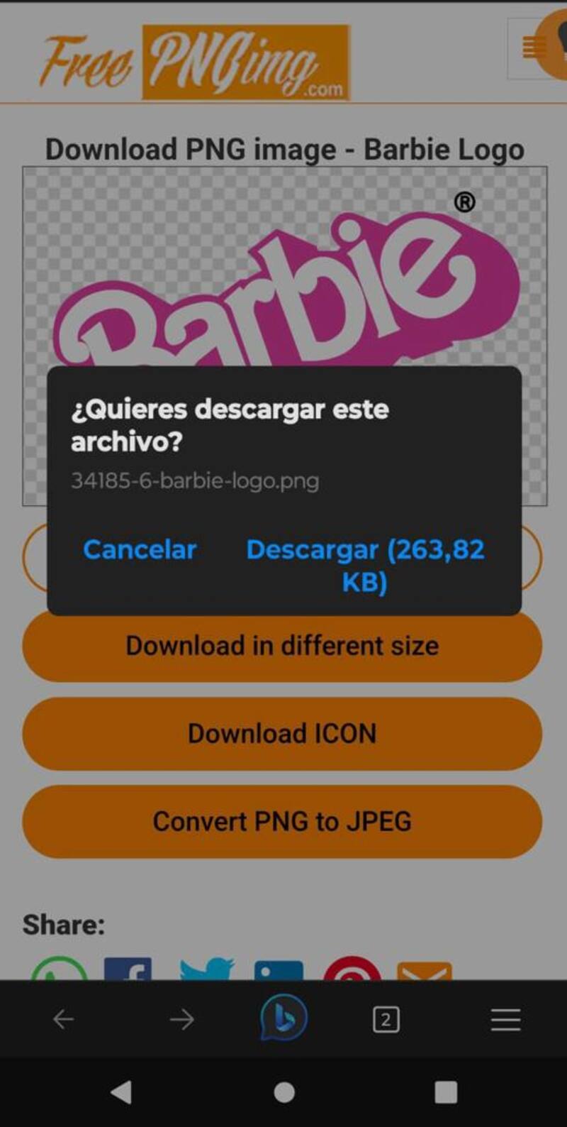 Los usuarios deberán descargar Free PNG.