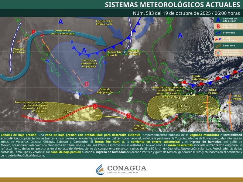 El pronóstico del tiempo en México durante el domingo 19 de octubre. (Foto: Archivo).
