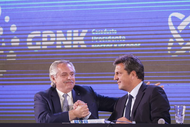 El presidente Alberto Fernández y el superministro Sergio Massa