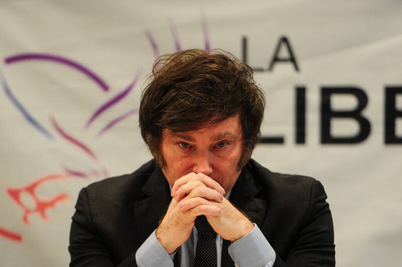 Javier Milei durante la conferencia de prensa realizada ayer.