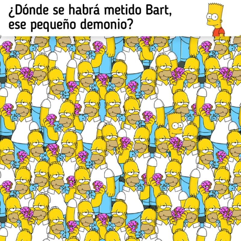 Encontrá a Bart entre los Homeros. (Fuente: Genial.Gurú)
