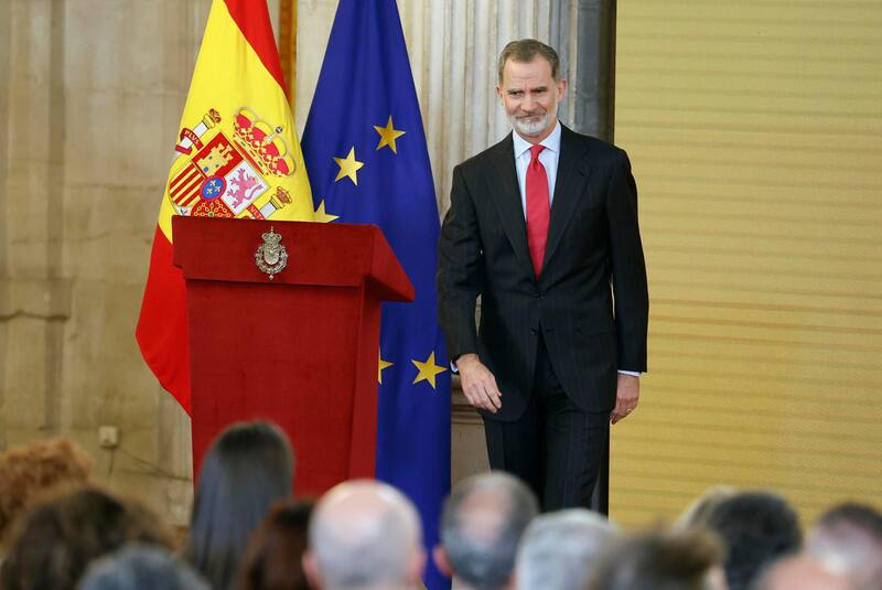 El monarca ha reivindicado el papel histórico de España en el plano internacional durante la presentación en el Palacio Real de Madrid. Fuente: Efe.
