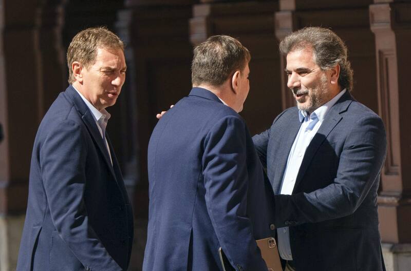 Diego Santilli, Guillermo Montenegro y Cristian Ritondo en la Casa Rosada