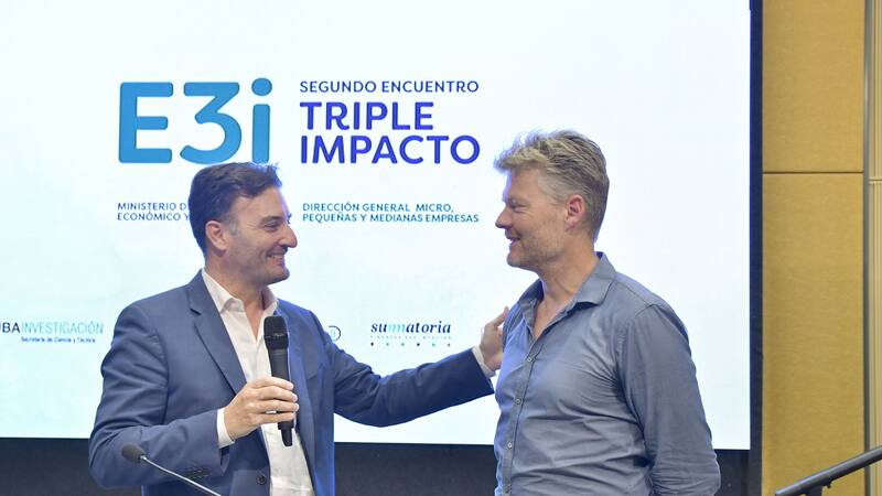 Hernán Najenson y Cristian Felber, durante el encuentro de triple impacto