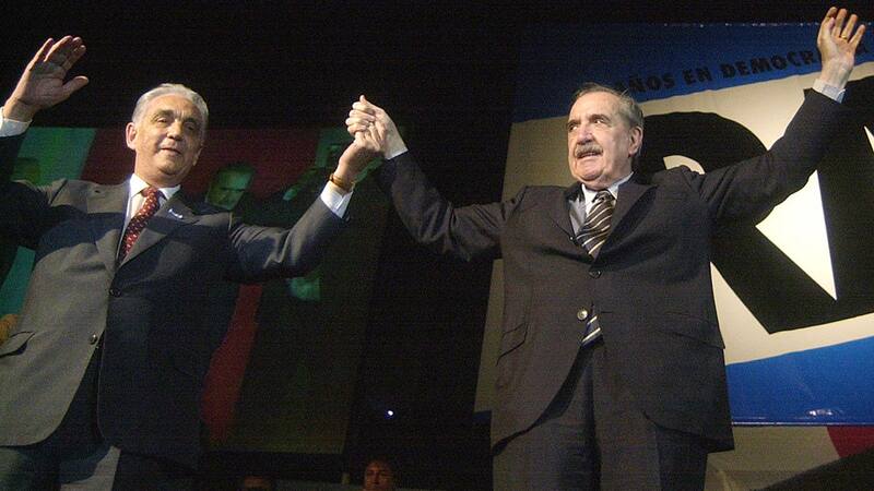 Martínez y Alfonsín, en un acto (archivo)