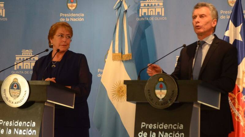 Macri recibió a Bachelet en Olivos y compartieron una conferencia de prensa