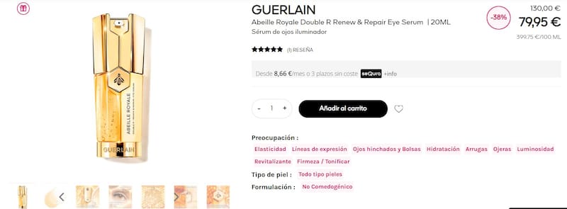 La tienda española Druni ofrece este producto por un valor más bajo en relación al sitio oficial de la marca. (Foto: druni.es)