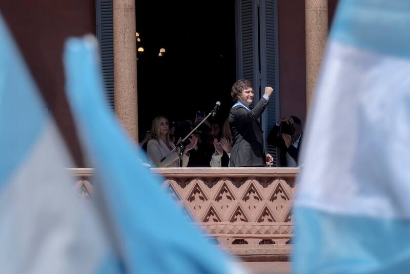Javier Milei el día de su asunción. (Reuters)