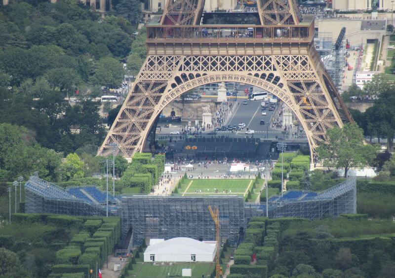 Sitio olímpico del Parc du Champ de Mars, en mayo de 2024, visto desde la Torre Montparnasse. (Foto: Wikimedia Commons - MFonzatti)