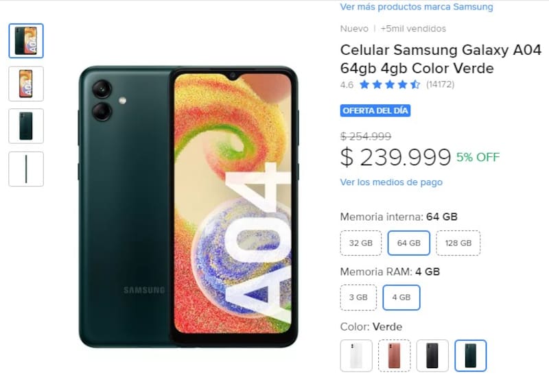 Este smartphone es uno de los 15 más vendidos en Mercado Libre