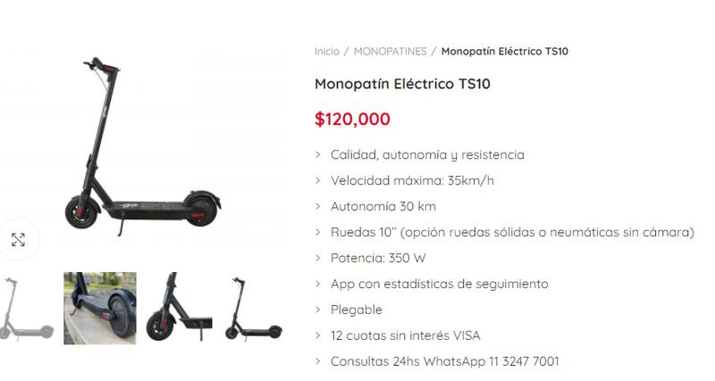 Monopatín eléctrico TS10