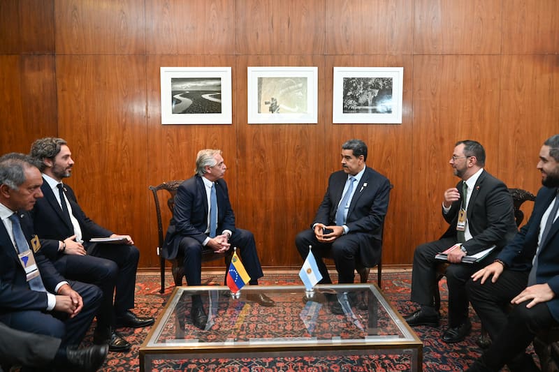 Alberto Fernández y Maduro en la reciente reunión que se hizo en Brasilia